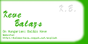 keve balazs business card